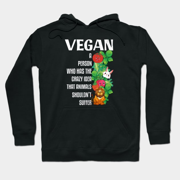 Vegan Power Animals Shouldn't Suffer, Vegan Christmas Gifts 2023 Hoodie by KindWanderer